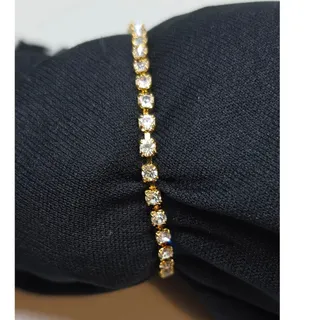 Photo of Vintage Park Lane "Chrissy"  Gold Tone Austrian Cyrstal Tennis Bracelet NOS NEW