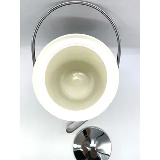 Photo of Kromex Vintage Mid Century Modern Wood Look Chrome Ice Bucket w/ Tongs