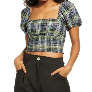 Photo of BP. Square Neck Smock Crop Top in Multi, Size M