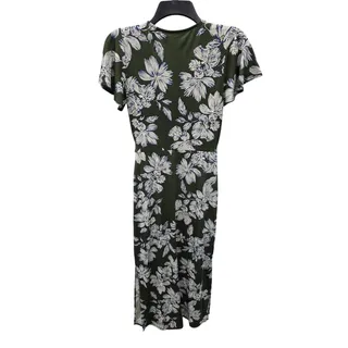 Photo of Fortune + Ivy Irene Faux Wrap Maxi Dress M Green Floral Brushed Knit NWT