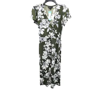 Photo of Fortune + Ivy Irene Faux Wrap Maxi Dress M Green Floral Brushed Knit NWT