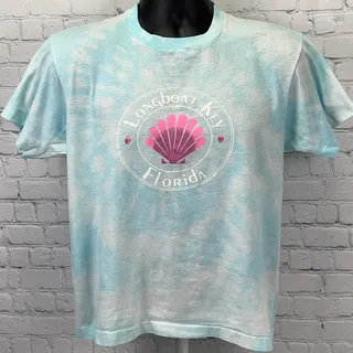 Photo of Vintage Longboat Key Florida Shell Tourist T Shirt Single Stitch Graphic Tee S