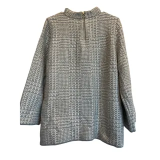 Photo of Chico's Gray silver metallic houndstooth sweater chicos 2 (Medium 10/12)
