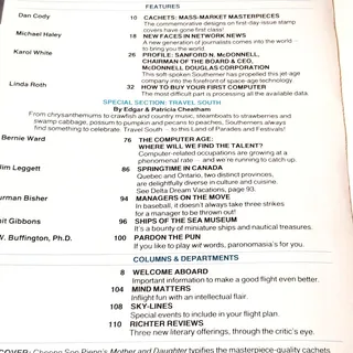 Photo of Vintage Delta SKY In-Flight Magazine - March 1982 - Sanford McDonnell Computer