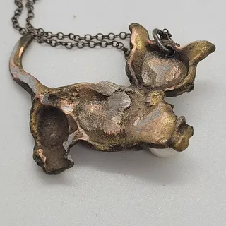 Photo of Vintage Gold Tone Cat Pendant Necklace