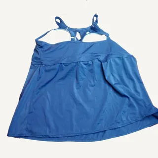 Photo of Septangle Plus Size 22W Navy Keyhole Halter Tankini Top NWT