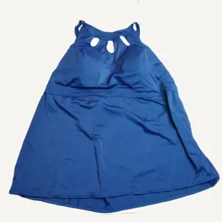 Photo of Septangle Plus Size 22W Navy Keyhole Halter Tankini Top NWT