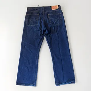 Photo of Vtg Men’s Levis 501 Denim Blue Jeans 2007 38x30 Dark Rinse Indigo Button Fly Y2K