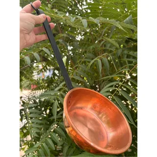 Photo of French-Style Long-Handled Copper Jam Ladle or Cookware with Cast Iron Handle
