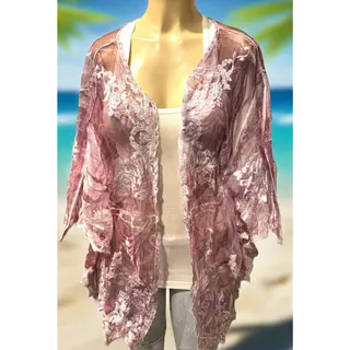 Photo of Origami Plum Floral Kimono One Size