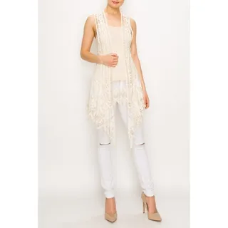 Photo of Origami Natural Crochet Lace Vest Small/Medium