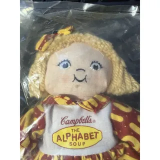 Photo of Campbell’s Soup Company Kids Alphabet Soup Plush Dolls Set Of 2 Boy & Girl Vintg