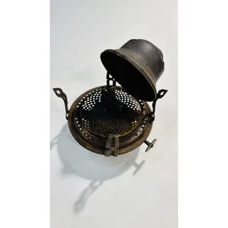Photo of Antique Brass Oil Lamp Burner Gallery Shade Holder Assembly Unbranded Parts