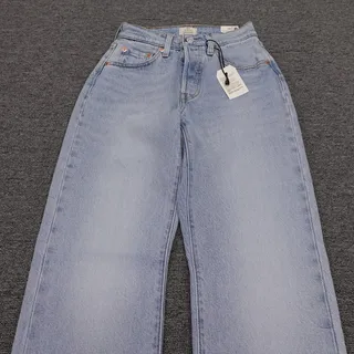 Photo of Levis 501 Curve Jeans Womens W24 L30 Light Wash High Rise Straight Button Fly