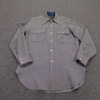 Photo of Vintage Pendleton Shirt Mens Medium Blue Check Wool Quilted Lined 60s USA