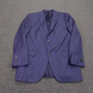 Photo of Cremieux Blazer Mens 40R Blue Check Wool Loro Piana Sport Coat Jacket Canada