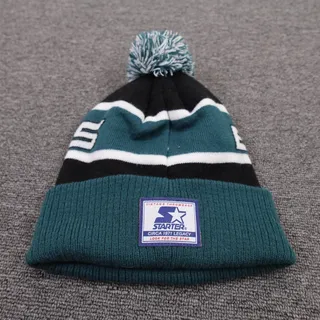 Photo of Philadelphia Eagles Beanie Pom Hat Cap Mens One Size Green NFL Football Starter