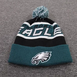 Photo of Philadelphia Eagles Beanie Pom Hat Cap Mens One Size Green NFL Football Starter