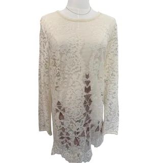 Photo of Free People Secret Origins Allover Lace with Embroidery Tunic Dress Size Medium