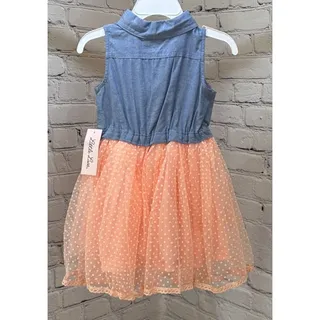 Photo of NEW Little Lass Denim and Tulle Dress (Size 24M)