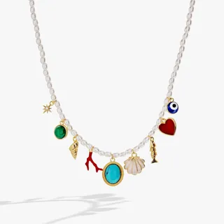 Photo of Moonlight Beach Pearl Charm Necklace: Gold