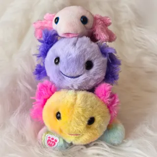 Photo of Build-A-Bear Mini Beans Axolotl Plush Lot Folkmanis Finger Puppet Set