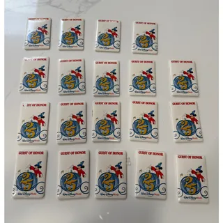 Photo of Vintage Walt Disney World Guest Of Honor Badge Lot 19 Sorcerer Mickey WDW 90s FL