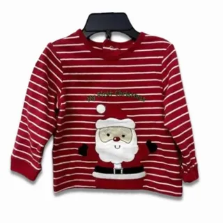 Photo of Little Me Baby Long Sleeve Shirt My First Christmas Print Red White Baby 12M NWT