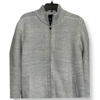 Photo of Xray Cardigan Sweater Long Sleeves Mock Neck Ribbed Full Zip Closure Gray L NWOT