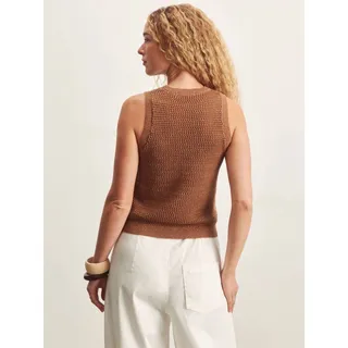 Photo of SANCTUARY Natural State Metallic Knit Halter Crop Tank Toasted Coconut M NWT