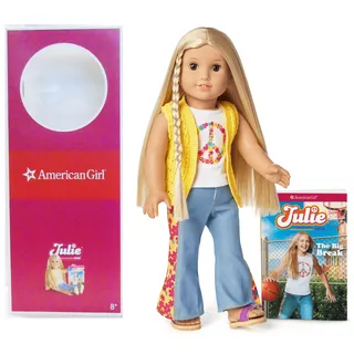 Photo of American Girl Julie Doll BeForever 1974 Meet Outfit Blonde Brown Eyes Book Box
