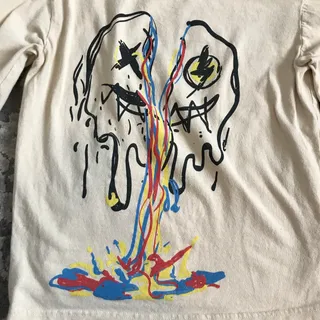 Photo of Seven Souls Never Surrender Graphic Long Sleeve Tee Kids Size 10/12 Cream Shirt