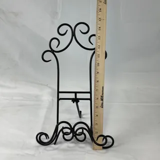 Photo of Wrought Iron Book Holder Rack Easel Bible Cookbook Art Display Black Metal