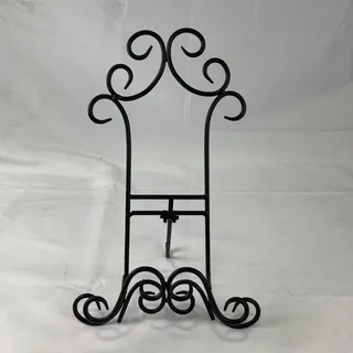 Photo of Wrought Iron Book Holder Rack Easel Bible Cookbook Art Display Black Metal