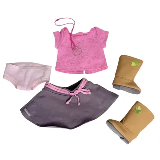 Photo of American Girl True Spirit Meet Outfit Doll Top Skirt Boots Panty Necklace Shoes