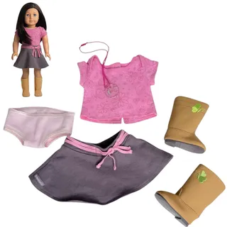 Photo of American Girl True Spirit Meet Outfit Doll Top Skirt Boots Panty Necklace Shoes