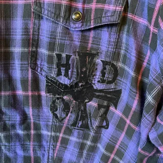Photo of Harley-Davidson Women’s 2W Purple Plaid Western Snap Shirt Biker