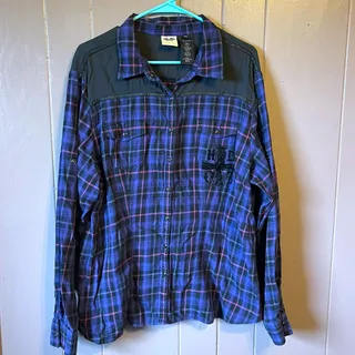 Photo of Harley-Davidson Women’s 2W Purple Plaid Western Snap Shirt Biker