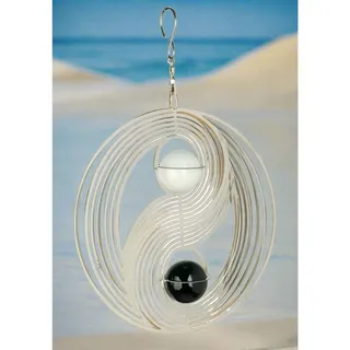 Photo of Yin-Yang Cosmo Wind Spinner - Mirror-Finished Stainless Steel with Glass Balls