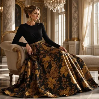 Photo of Mac Duggal Black Gold Ball Gown – Size 10, NWT – Style 69000 BGO