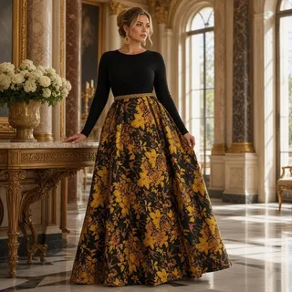Photo of Mac Duggal Black Gold Ball Gown – Size 10, NWT – Style 69000 BGO