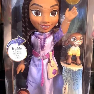 Photo of Disney Princess Asha Doll 14-inch Sings & Talks Wish Movie + Star & Valentino