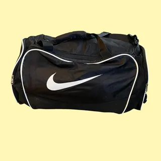 Photo of Nike FL Cheer Athletic Duffel Gym Bag Black White 23" Removable Shoulder Strap