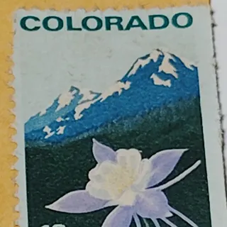 Photo of 1977 Colorado Centennial 13C USA Postage Stamp Columbine Rocky Mountain USPS