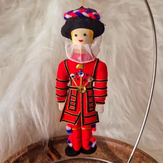 Photo of Vintage St Nicholas Beefeater Yeoman Warder Felt Christmas Ornament UK 6"