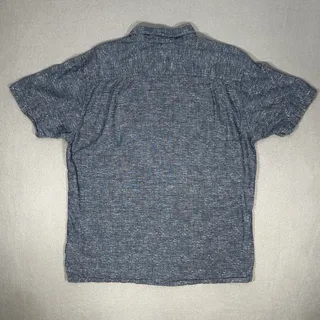 Photo of Patagonia Hemp Organic Cotton Shirt Men’s Large Blue Pattern Short Sleeve