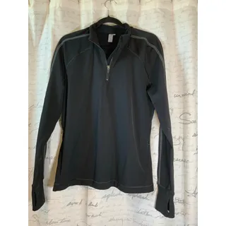 Photo of Sweaty Betty Size XXL Black Zip Pockets Thumb Holes Quarter Zip Sweatshirt
