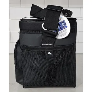 Photo of Tommy Bahama Zipperless 9 Can Lunch Box Cooler Bag Black NWT Backsaver Strap