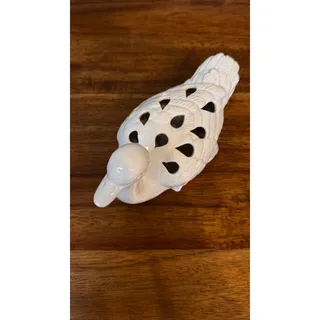 Photo of Vintage Mottahedeh Italian Creamware Duck Flower Frog Vase