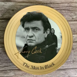 Photo of Johnny Cash The Man in Black Collector Plate Legend Lore Bradford Exchange COA